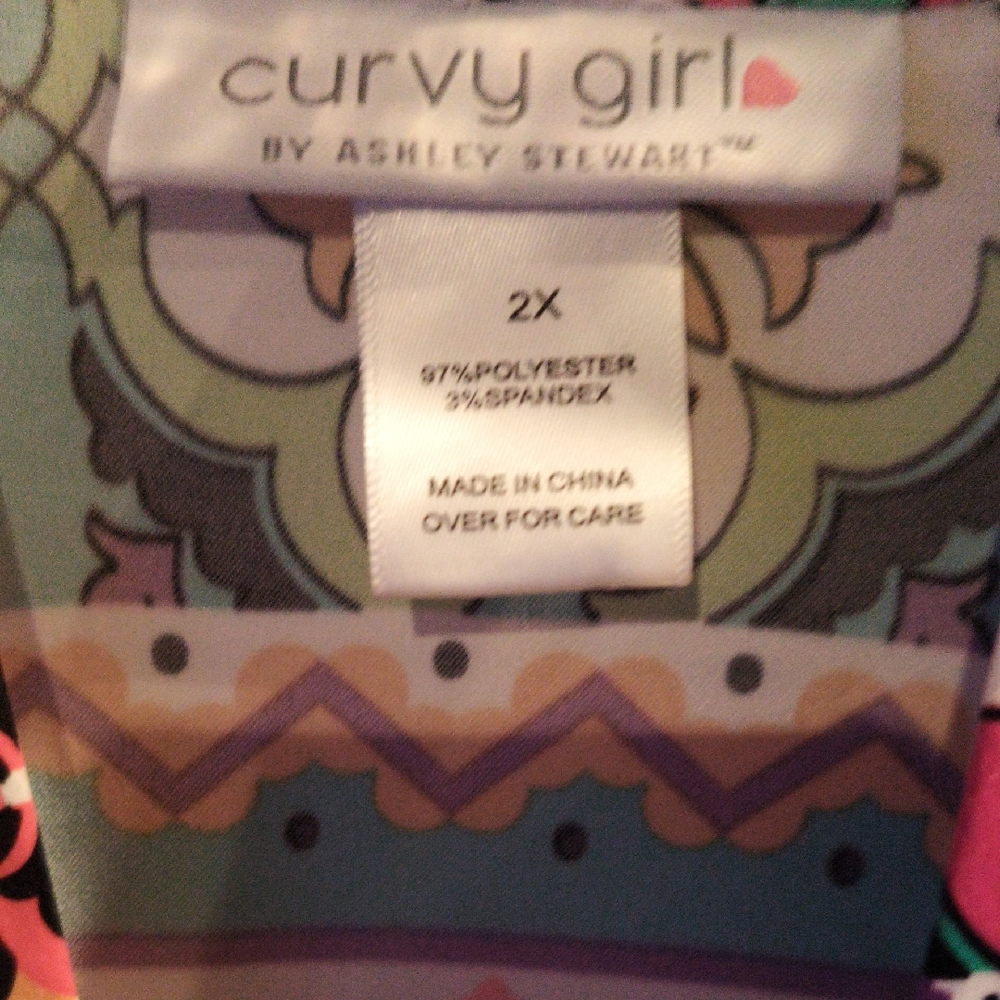 FINAL PRICE Curvy Girl by Ashley Stewart Multicolored Floral Patterned Robe  2X